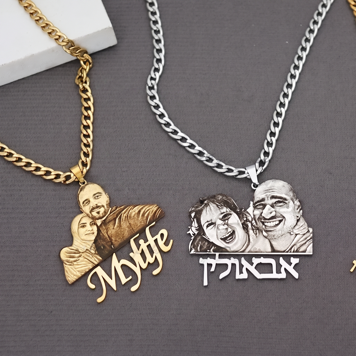 Collier Personnalisé Avec Photo Et Portrait Gravé