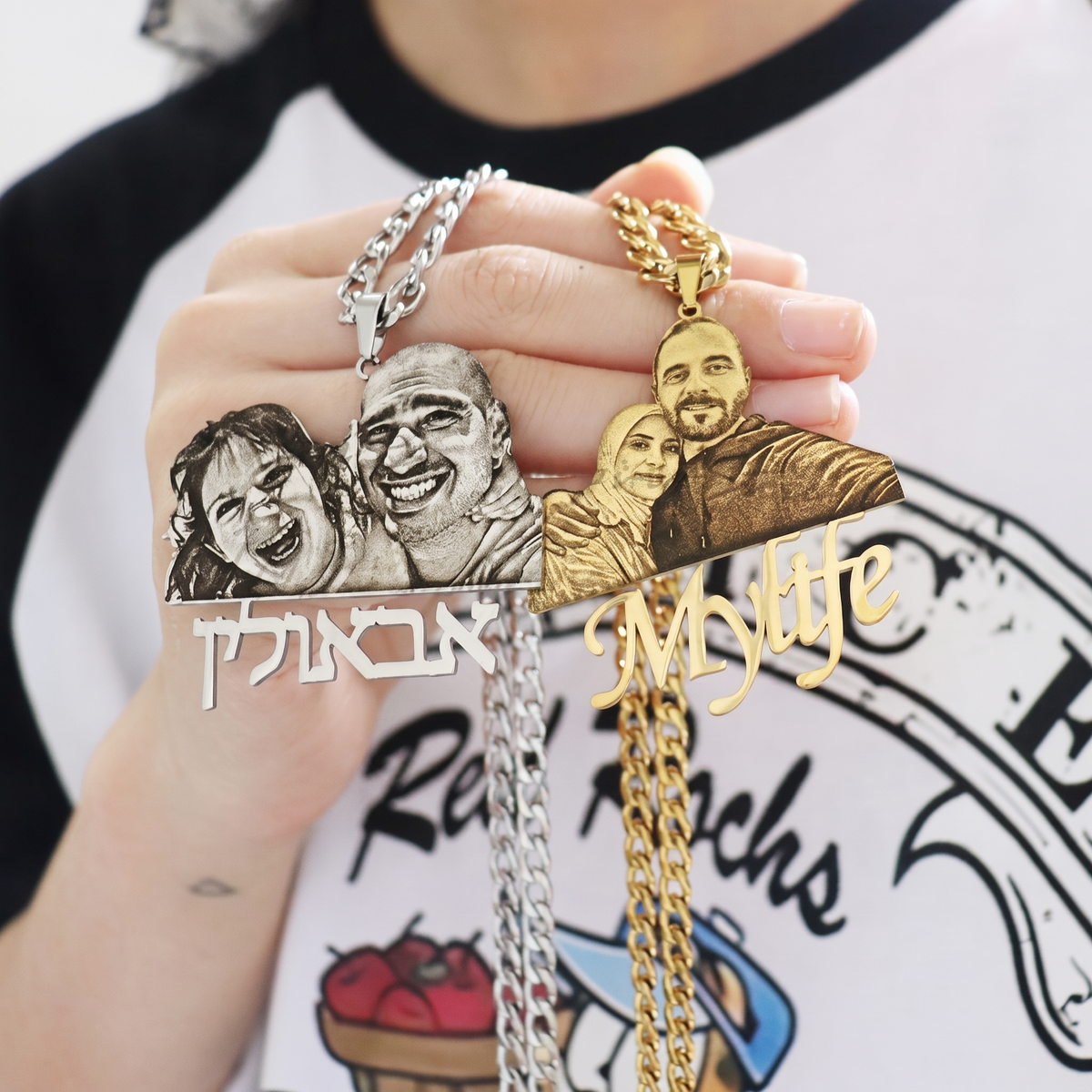 Collier Personnalisé Avec Photo Et Portrait Gravé